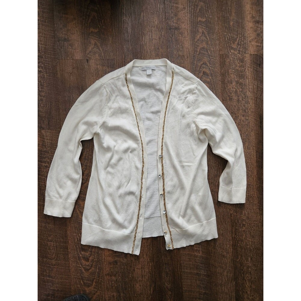 Womens S NY&Co cream embellished cardigan
